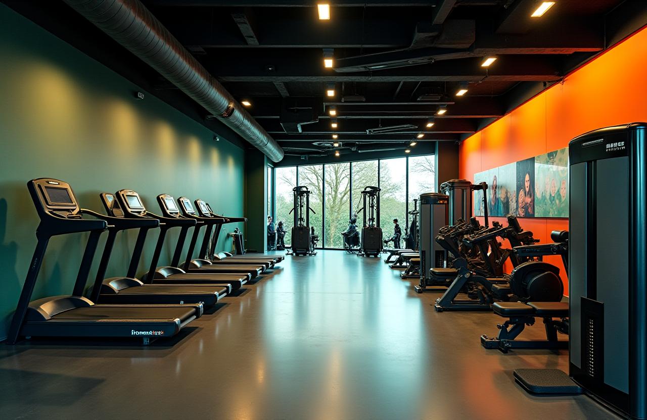 Vue intérieure du centre de fitness IronSylva avec des équipements modernes